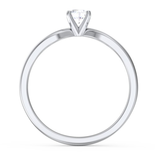 1/4 ct. Round Gemstone Split Engagement Ring – Sterling Silver with Diamond