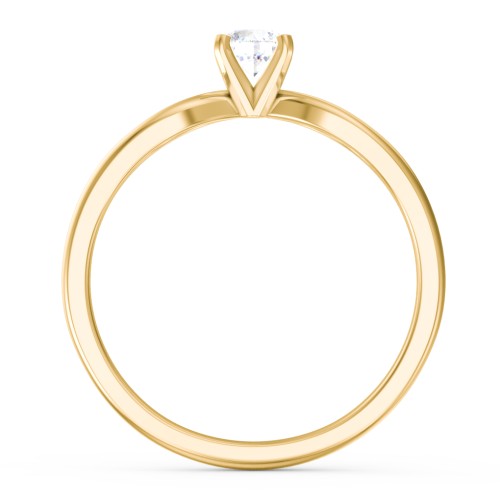 1/4 ct. Round Gemstone Split Engagement Ring – 10K Yellow Gold with White Sapphire