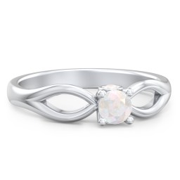 1/4 ct. Round Gemstone Split Peek-A-Boo Engagement Ring