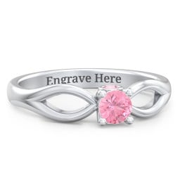 1/4 ct. Round Gemstone Split Peek-A-Boo Engagement Ring