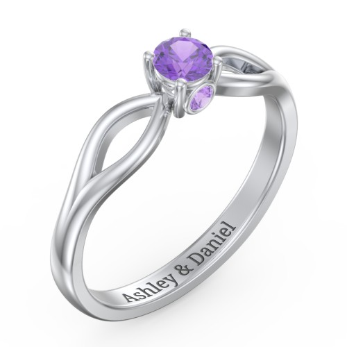 1/4 ct. Round Gemstone Split Peek-A-Boo Engagement Ring