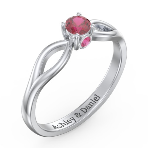 1/4 ct. Round Gemstone Split Peek-A-Boo Engagement Ring