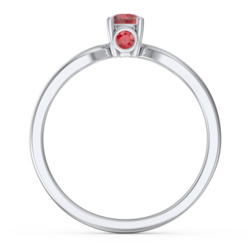 1/4 ct. Round Gemstone Split Peek-A-Boo Engagement Ring