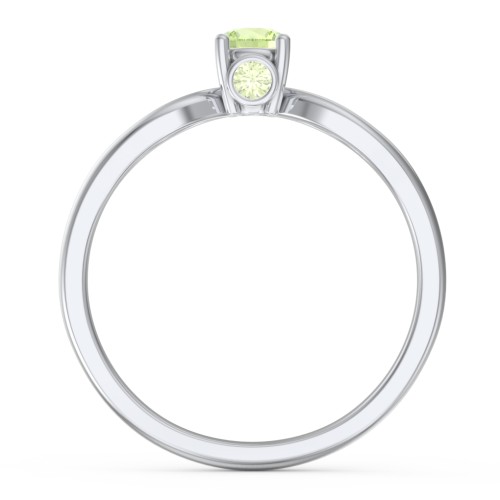 1/4 ct. Round Gemstone Split Peek-A-Boo Engagement Ring