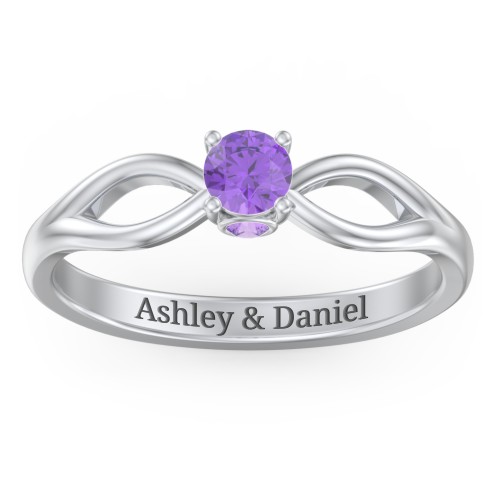 1/4 ct. Round Gemstone Split Peek-A-Boo Engagement Ring