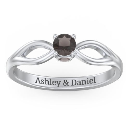 1/4 ct. Round Gemstone Split Peek-A-Boo Engagement Ring