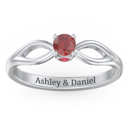 1/4 ct. Round Gemstone Split Peek-A-Boo Engagement Ring