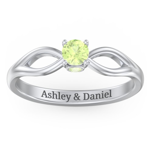 1/4 ct. Round Gemstone Split Peek-A-Boo Engagement Ring