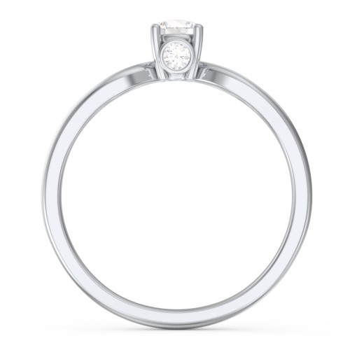 1/4 ct. Round Gemstone Split Peek-A-Boo Engagement Ring – Sterling Silver with Cubic Zirconia
