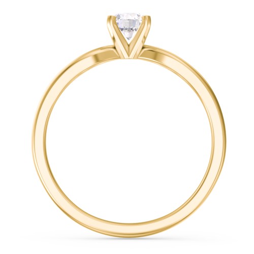 1/3 ct. Round Gemstone Split Engagement Ring – 10K Yellow Gold with White Premium Zirconia