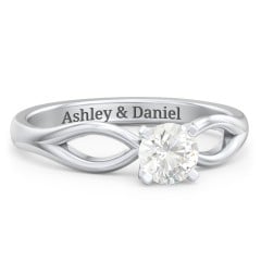 1/2 ct. Round Gemstone Split Engagement Ring