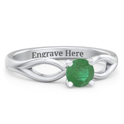 1/2 ct. Round Gemstone Split Engagement Ring