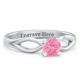 1/2 ct. Round Gemstone Split Engagement Ring