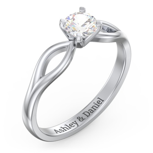 1/2 ct. Round Gemstone Split Engagement Ring
