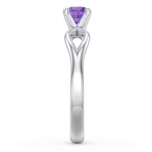 1/2 ct. Round Gemstone Split Engagement Ring