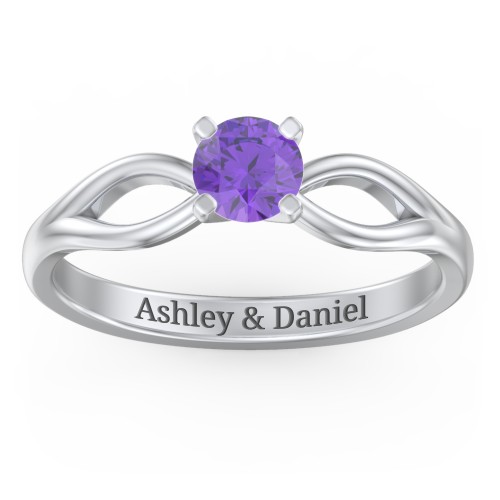 1/2 ct. Round Gemstone Split Engagement Ring