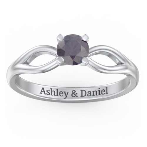 1/2 ct. Round Gemstone Split Engagement Ring