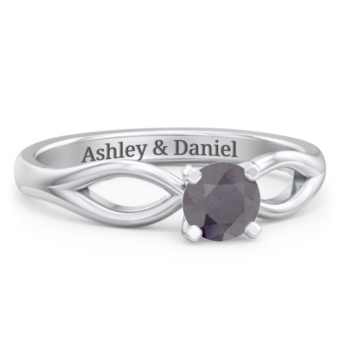 1/2 ct. Round Gemstone Split Engagement Ring