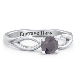 1/2 ct. Round Gemstone Split Engagement Ring in 925 Sterling Silver with Alexandrite