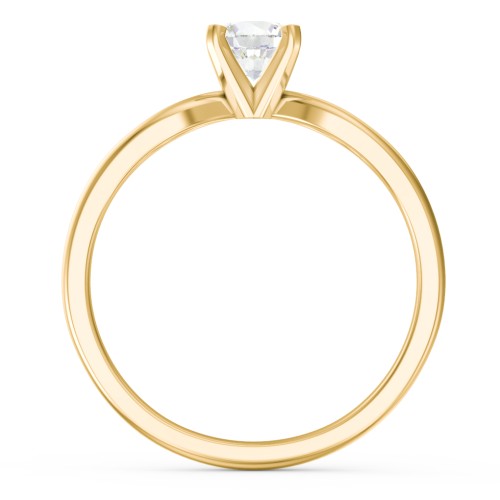 1/2 ct. Round Gemstone Split Engagement Ring – 10K Yellow Gold with Cubic Zirconia