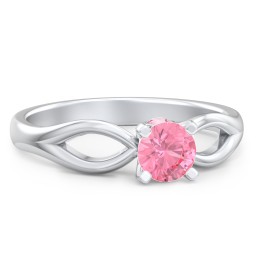 1/2 ct. Round Gemstone Split Peek-A-Boo Engagement Ring