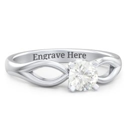 1/2 ct. Round Gemstone Split Peek-A-Boo Engagement Ring