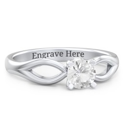 1/2 ct. Round Gemstone Split Peek-A-Boo Engagement Ring