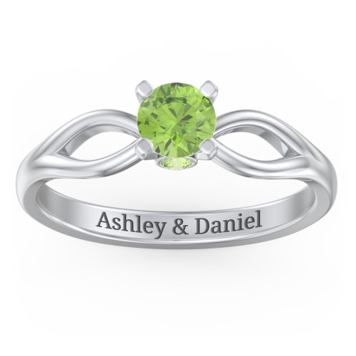 1/2 ct. Round Gemstone Split Peek-A-Boo Engagement Ring