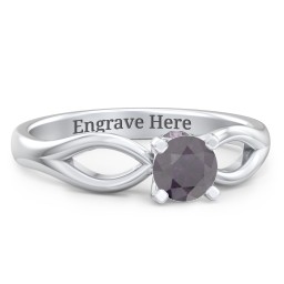 1/2 ct. Round Gemstone Split Peek-A-Boo Engagement Ring in 925 Sterling Silver with Alexandrite