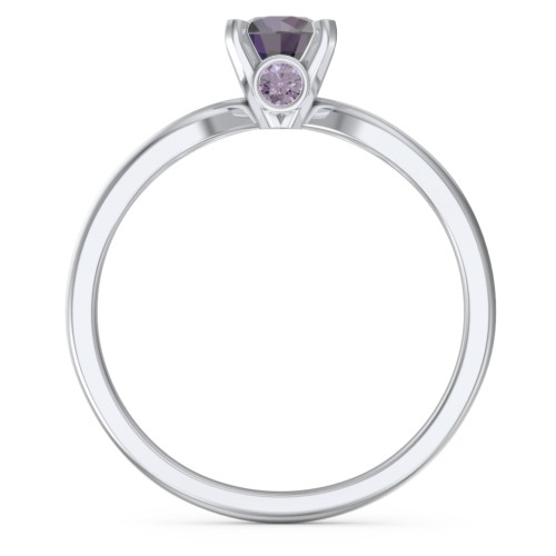 1/2 ct. Round Gemstone Split Peek-A-Boo Engagement Ring – Sterling Silver with Alexandrite