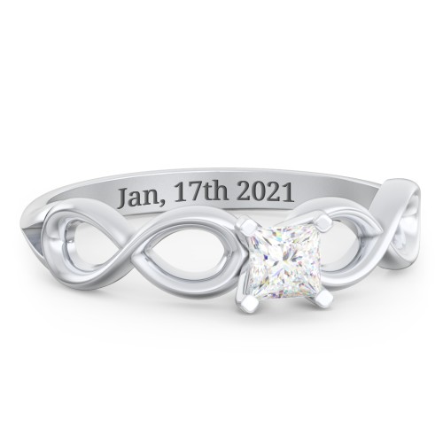1/4 ct. Princess Gemstone Infinity Engagement Ring