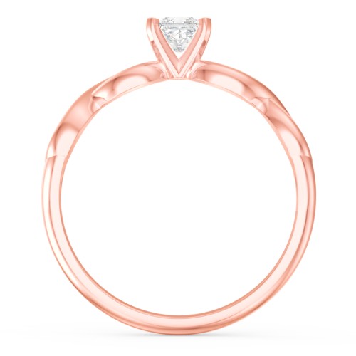 1/4 ct. Princess Gemstone Infinity Engagement Ring – 10K Rose Gold with White Premium Zirconia