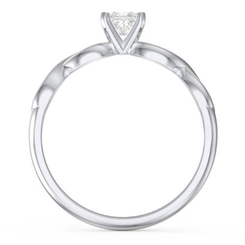 1/4 ct. Princess Gemstone Infinity Engagement Ring – 10K White Gold with White Premium Zirconia