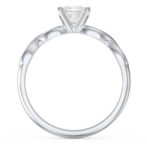 1/2 ct. Princess Gemstone Infinity Engagement Ring – 10K White Gold with White Premium Zirconia