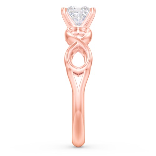 1/2 ct. Princess Gemstone Infinity Engagement Ring – 10K Rose Gold with White Premium Zirconia