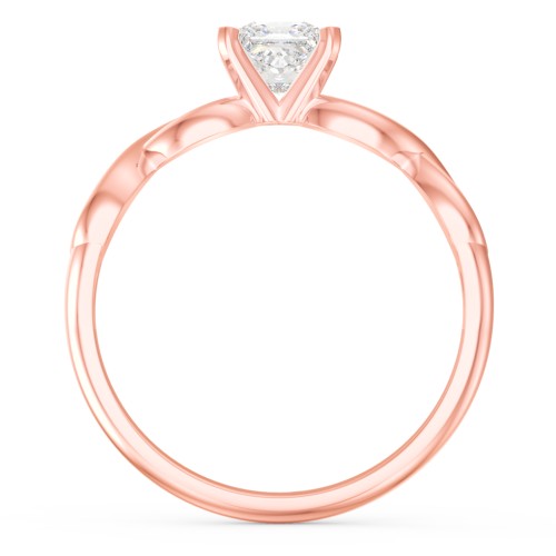 1/2 ct. Princess Gemstone Infinity Engagement Ring – 10K Rose Gold with White Premium Zirconia
