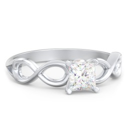 1/2 ct. Princess Gemstone Infinity Peek-A-Boo Engagement Ring