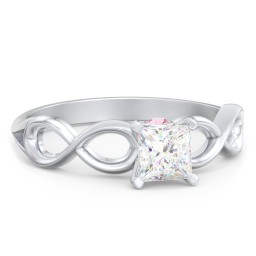 1/2 ct. Princess Gemstone Infinity Peek-A-Boo Engagement Ring