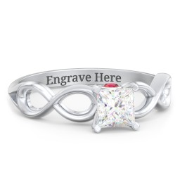 1/2 ct. Princess Gemstone Infinity Peek-A-Boo Engagement Ring
