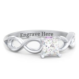 1/2 ct. Princess Gemstone Infinity Peek-A-Boo Engagement Ring