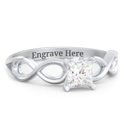 1/2 ct. Princess Gemstone Infinity Peek-A-Boo Engagement Ring