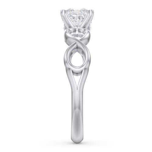 1/2 ct. Princess Gemstone Infinity Peek-A-Boo Engagement Ring – Sterling Silver with White Premium Zirconia and Cubic Zirconia