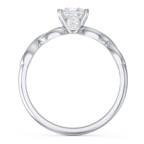 1/2 ct. Princess Gemstone Infinity Peek-A-Boo Engagement Ring – Sterling Silver with White Premium Zirconia and Cubic Zirconia