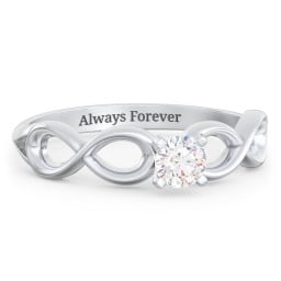 1/4 ct. Round Gemstone Infinity Engagement Ring