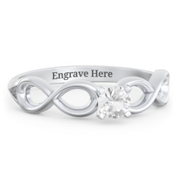 1/4 ct. Round Gemstone Infinity Engagement Ring
