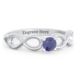 1/4 ct. Round Gemstone Infinity Engagement Ring