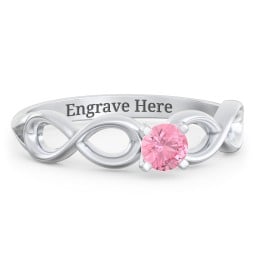 1/4 ct. Round Gemstone Infinity Engagement Ring