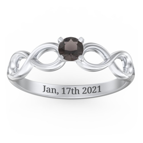 1/4 ct. Round Gemstone Infinity Engagement Ring