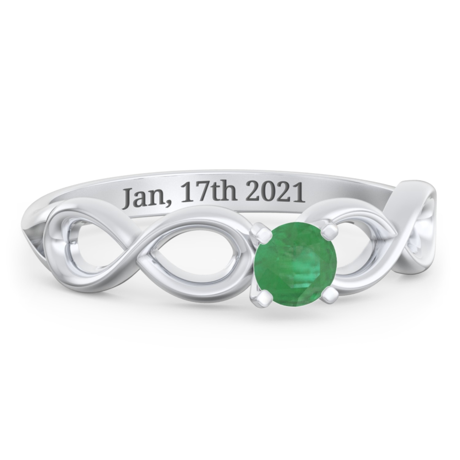 14 ct Round Gemstone Infinity Engagement Ring