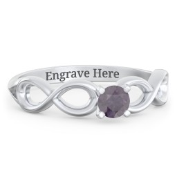 1/4 ct. Round Gemstone Infinity Engagement Ring in 925 Sterling Silver with Alexandrite